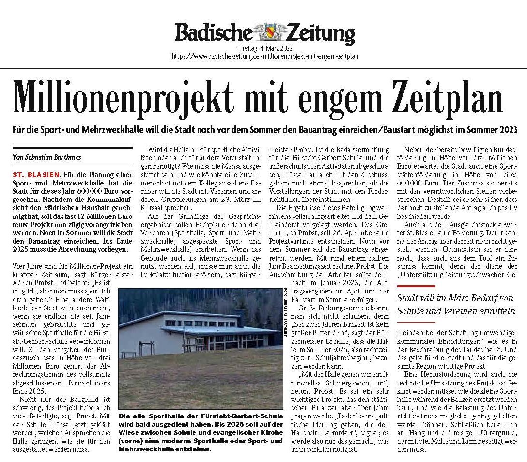 Artikel Badische Zeitung