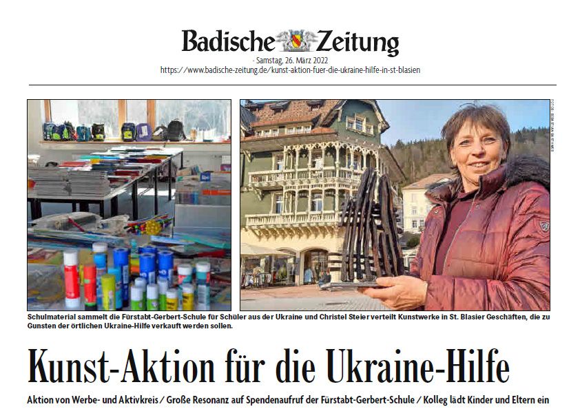 Kunst-Aktion für die Ukraine-Hilfe